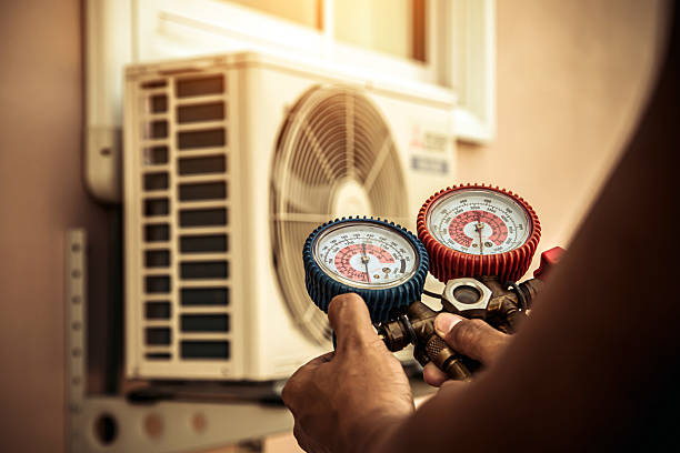 Professional Air Conditioning Service technician working in Brucetown, VA
